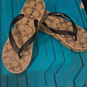 Coach wedge flip flops